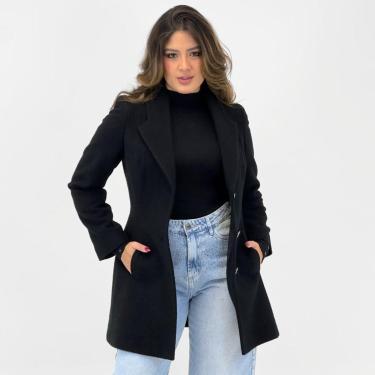 Imagem de Casaco Malise 7/8 em Lã Batida Feminino-Feminino