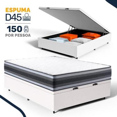 Imagem de Cama Box Baú com Colchão de Espuma D45 Double Face Territory Hellen Casal 138cm