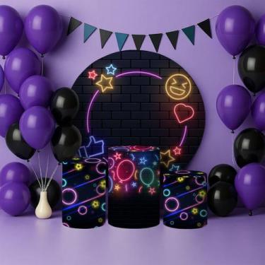 Imagem de Capas Painel Redondo Cilindro Neon - Painel De Festa, KIT NEON 1