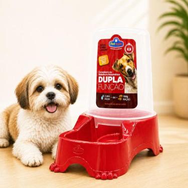 Imagem de Comedouro ou Bebedouro Vermelho Caes Gato Agua Racao PeT - PET IN