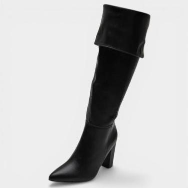 Imagem de Bota Vizzano Over Cano Alto Feminina - Preto - 38, 38