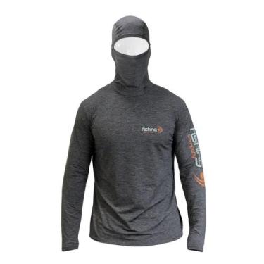 Imagem de Camiseta Manga Longa Ninja Com Proteção Rosto e Touca Mescla - Fishing