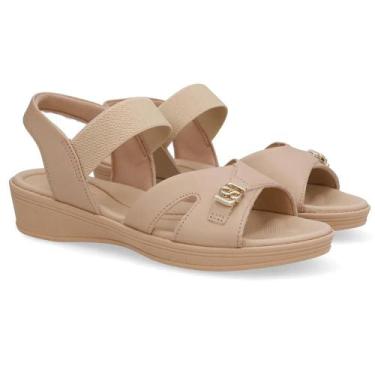 Imagem de Sandalia usaflex anabela baixa ref ud04014 feminino, 38, Creme