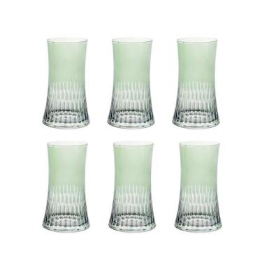 Imagem de Conjunto 6 Copos de Vidro Verde 400ml 14cm JL0103 BTC