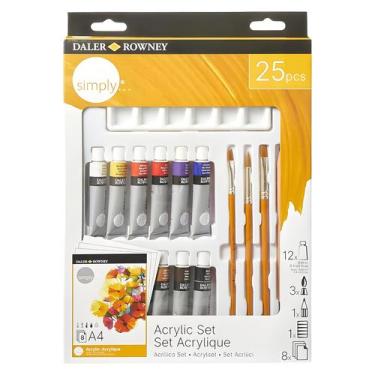 Imagem de Kit de Tinta Acrílica Daler & Rowney Simply com 25 Unidades