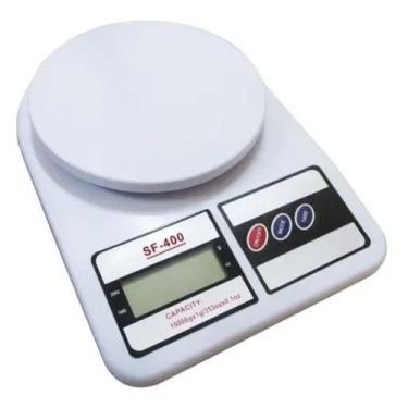 Imagem de Balança Cozinha Digital Branca 10kg Precisão 1g LCD TARA - Genérica