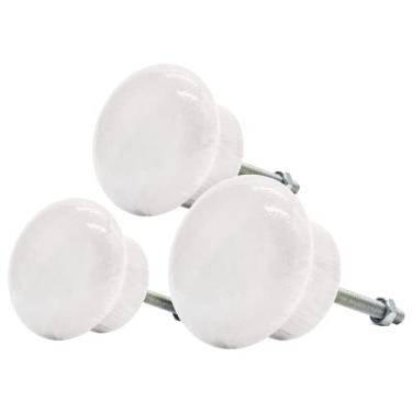 Imagem de Kit 3 Puxadores De Madeira Para Porta Armário Gaveta SMG (Branco)