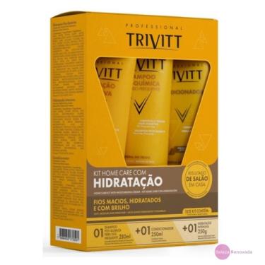 Imagem de Itallian Trivitt Pós Quimica Kit Hidratação Shampoo 280 ml Condicionador 250 ml e Hidratação Intensiva 250 gr