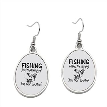 Imagem de Brinco Fishing Makes Me Happy With Man - Brincos com pingente para meninas - Presente de festa de aniversário dos namorados