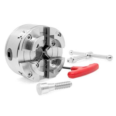 Imagem de WEN LA4374 Conjunto de mandril de torno autocentralizante de 4 garras de 9,5 cm (3,75 polegadas) com rosca de 2,5 cm (1") x 8TPI