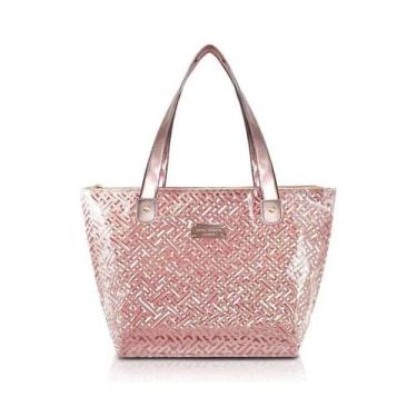 Imagem de Bolsa Shopper Transparente Diamantes Rosa Jacki Design - Abc17573
