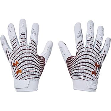 Imagem de Under Armour Luvas masculinas Blur (GGG, branco/vermelho academia/dourado metálico)