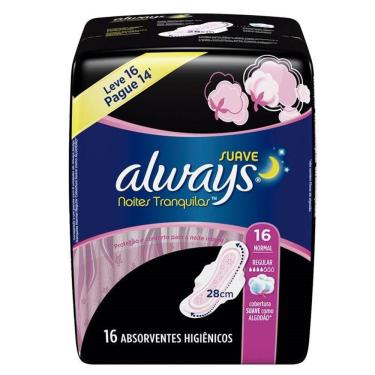 Imagem de Absorvente Always Pink Suave Noturno Com Abas Leve 16 Pague 14