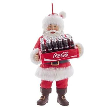 Imagem de Kurt S. Adler 14 cm Coca-Cola Papai Noel segurando caixa de enfeite de coca