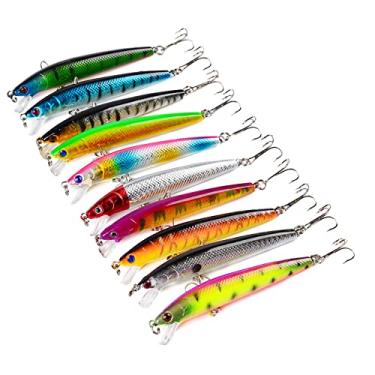 Imagem de MOOKEENONE 10 peças 9,5 cm Modelos Mistos Iscas de Pesca Mix Minnow Manivela Isca Isca