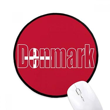 Imagem de DIYthinker Mouse pad com nome da bandeira do país da Dinamarca para mesa de escritório tapete redondo para computador