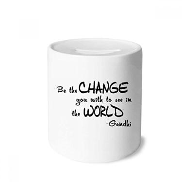 Imagem de DIYthinker Be Change See World Quote Money Box Saving Banks Ceramic Coin Case Kids Adults
