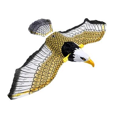 Imagem de Wination Águia repelente luminosa de pássaros, águia pendurada, assustador de pássaros voando, repelente eficaz de pássaros com música e olhos brilhantes, produtos dissuasores de pássaros para fazenda de jardim