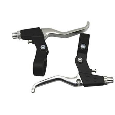 Imagem de BlueSunshine 1 par de alavancas de freio de liga de alumínio universal para bicicleta Mountain Road Bike, alavanca de freio tipo V 2,2 cm de diâmetro (preto e prata)