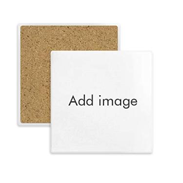 Imagem de Personalizado Adicionar imagem imagem mensagem quadrado porta-copos porta-copos porta-copos pedra absorvente para bebidas presente 2 peças