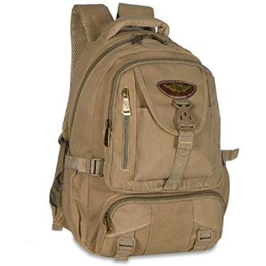 Imagem de Mochila Escolar Masculina Feminina Em Lona Reforçada (Bege)