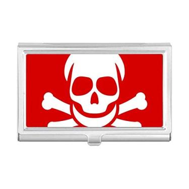 Imagem de Porta-cartão de visita quadrado vermelho envenenamento para cartões de visita