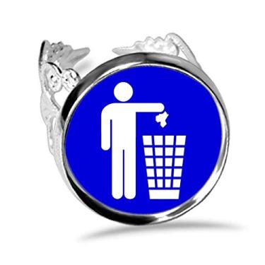 Imagem de DIYthinker Anel de noivado de casamento com estampa quadrada azul da Rubbish