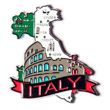 Imagem de Imã Itália – Imã Mapa Itália Bandeira Cidades Símbolos - Mapa Mundi Magnético - Imã Geladeira Itália