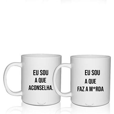 Imagem de 2 Canecas Branca Personalizada Amigas Conselho