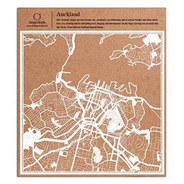 Imagem de Mapa de corte de papel branco 30,48 x 30,48 cm Arte de papel, Branco, Auckland