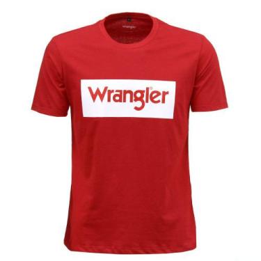 Imagem de Camiseta Masculina Vermelha Básica Wrangler Original 32934