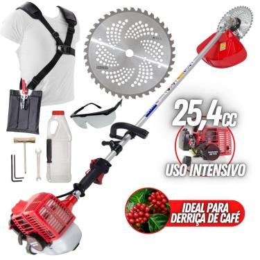 Imagem de Roçadeira Lateral Nakashi T270-N À Gasolina 2T Com Empunhadura Circular Haste 25mm Resi...