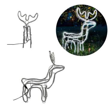 Imagem de Armação Rena Macho de Led Média Natal 220v Decoração Jardim