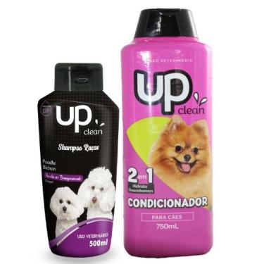 Imagem de Kit Shampoo Raças Poodle - Bichon 500ml + Condicionador 750 Ml Up Clea