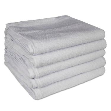 Imagem de Kit 5 Toalhas Rosto para Salão SPA Manicure - Básica - Gramatura 250g (BRANCA)