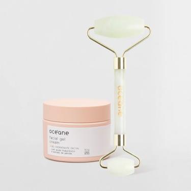 Imagem de Kit Massageador Facial de Jade + Hidratante Facial (2 Produtos)