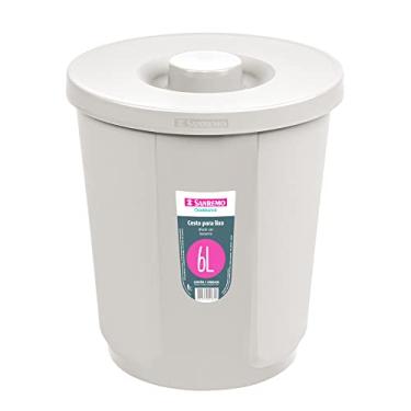 Imagem de Sanremo - Lixeira Plástica Redonda com Tampa de 6 Litros, Linha Casablanca