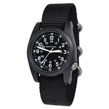 Imagem de BERTUCCI Relógio masculino 13350 A-3P Sportsman Vintage Field Black Band Mostrador preto - Veja mais em: http://timemachineplus.com/products/bertucci-13350-mens-watch#sthash.Xq7cPZbM.dpuf, Preto -