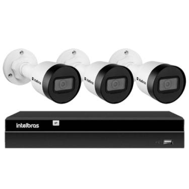 Imagem de Kit 3 Câmeras de Segurança Bullet Intelbras Full HD 1080p VIP 1230 B G4 + Gravador Digital de Vídeo NVR NVD 1404-4 Canais + App de Monitoramento
