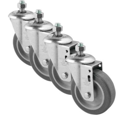 Imagem de Rodizio Giratório 4 Peças 150mm para até 85kg com Espiga Roscada 1/2 POL GLE612-BP SCHIOPPA