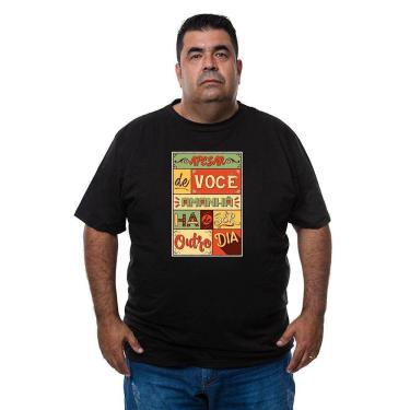 Imagem de Camiseta Masculina Plus Size Algodao Frase Motivacional Humorada Com Abridor De Garrafa
