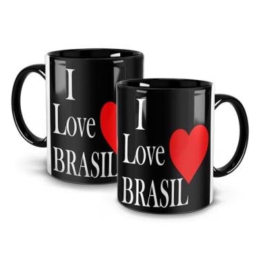 Imagem de Caneca Alça Preta Motivação I Love Brasil