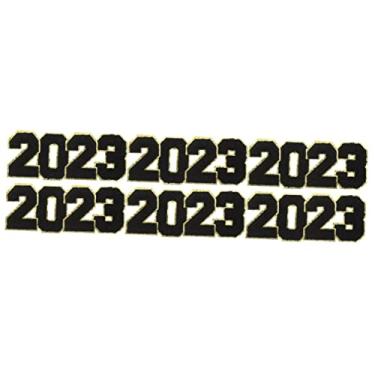 Imagem de Tofficu 6 Conjuntos 2023 Adesivos De Pano Remendos De Conserto De Roupas Costurar Remendos Bordados Ferro Em Remendos Aplique 2023 Remendo De Roupa Faça Você Mesmo Poliéster Jaqueta Número