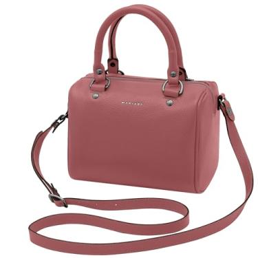 Imagem de Bolsa Baú Feminina Transversal de Couro Bovino Legítimo Mariart Iguaçu (Blush)