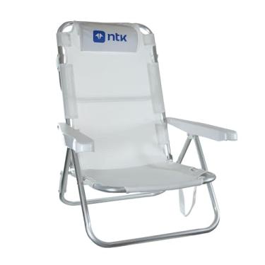 Imagem de NTK, Cadeira Verão Dobrável e Portátil para Praia e Lazer com Encosto de Cabeça, 5 Posições de Ajuste, Peso Suportado até 90kg.