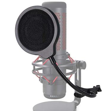Imagem de YOUSHARES Filtro Pop QuadCast - Para-brisas de metal para microfone HyperX QuadCast (4 polegadas 3 camadas), tela pop de microfone profissional por YOUSHARES