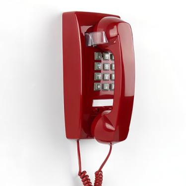 Imagem de Telefone de parede retrô com som mecânico alto, telefones de parede vintage para telefone fixo com volume, telefone fixo com fio ajustável à moda antiga para casa, escola, cozinha, escritório