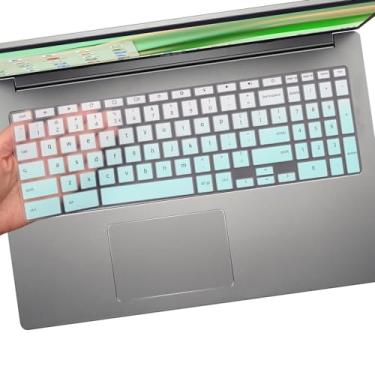 Imagem de Capa de teclado para Acer Chromebook 15 315 CB315 715 CB715 39.6 cm Chromebook com teclado numérico, teclado Acer Chromebook 317 CB317 43.9 cm Skin-MintGreen