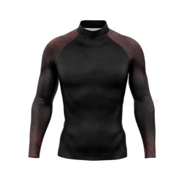 Imagem de Camisa masculina de surfe, proteção solar, secagem rápida, roupa de banho de verão, gola redonda, manga comprida, Tclf-0115, G