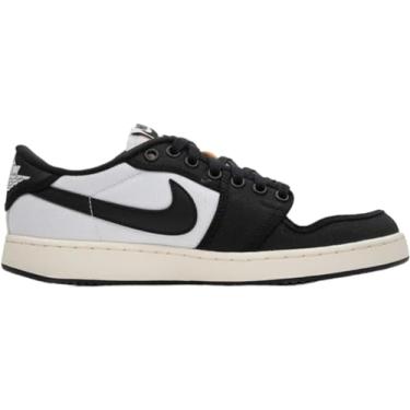Imagem de Nike Tênis de basquete masculino Air Jordan 1 Low Shoes, Branco/preto-vela, 39